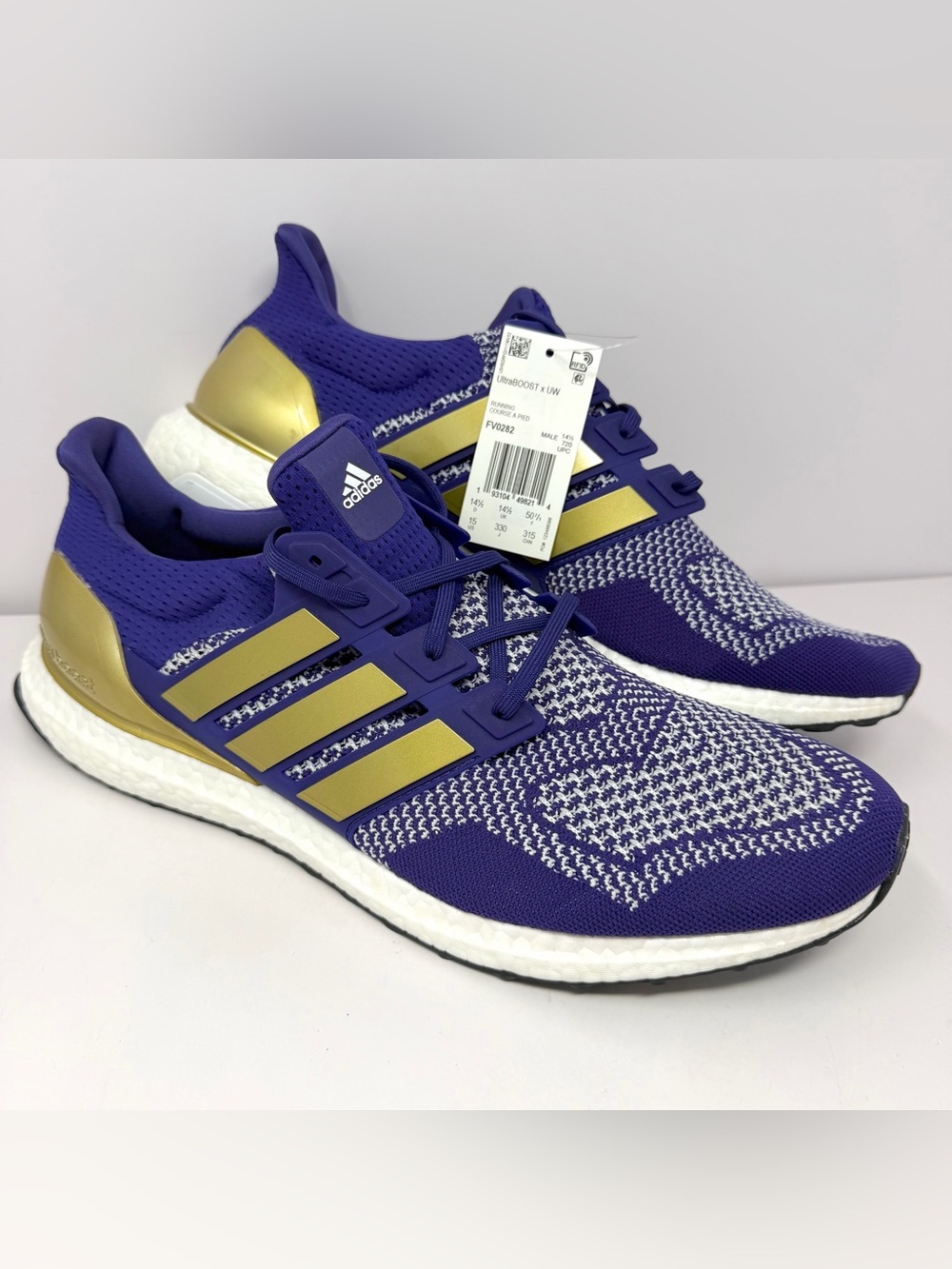 Adidas Men’s UltraBoost 1.0 Washington Huskies Sneakers Sz 15 Purple FV0282 NEW